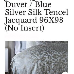 Lili Alessandra Jackie Queen Duvet / Blue Silver Silk